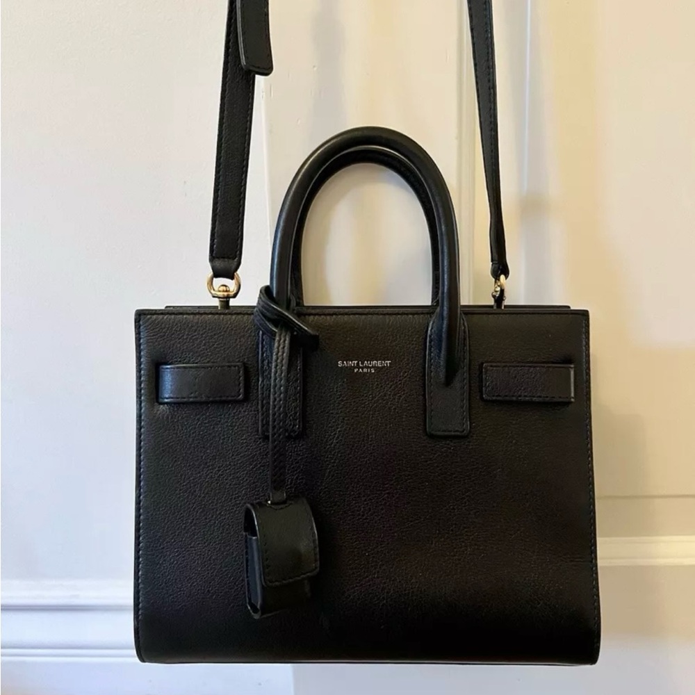 Saint Laurent Leather Sac De Jour Nano Black